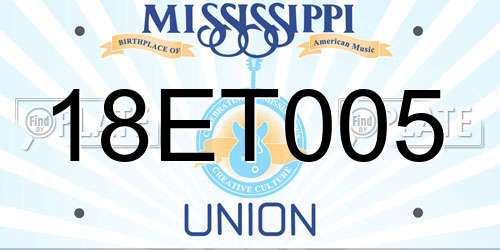 18ET005 Mississippi License Plate
