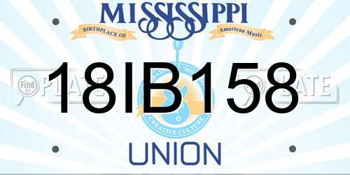 18IB158 Mississippi License Plate