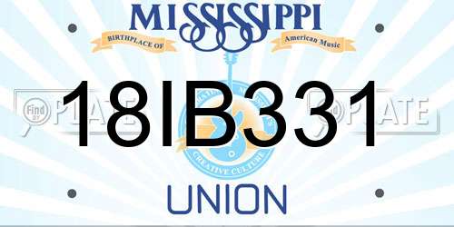 18IB331 Mississippi License Plate
