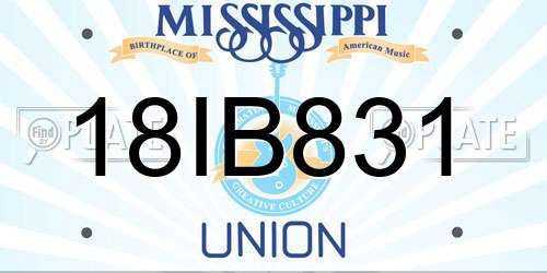 18IB831 Mississippi License Plate