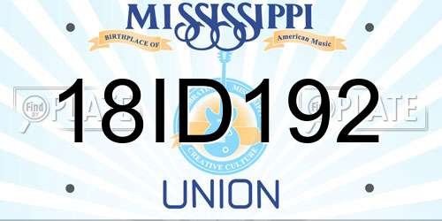 18ID192 Mississippi License Plate