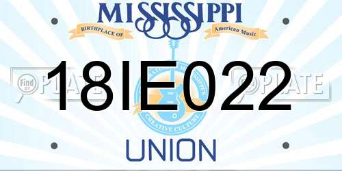 18IE022 Mississippi License Plate