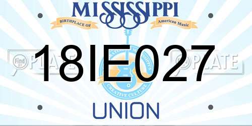 18IE027 Mississippi License Plate