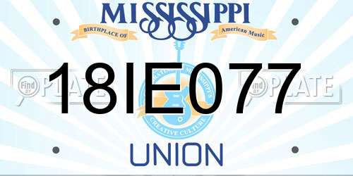 18IE077 Mississippi License Plate