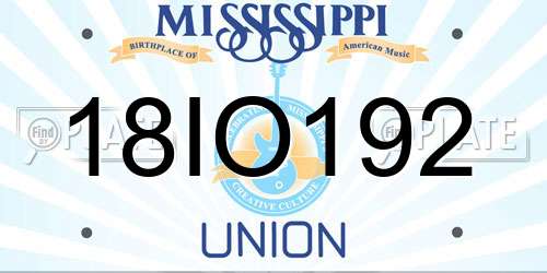18IO192 Mississippi License Plate
