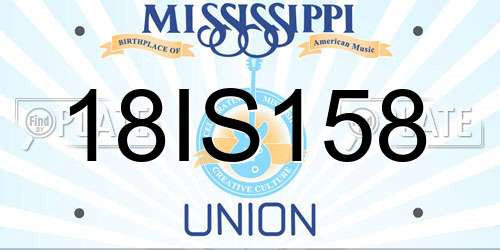 18IS158 Mississippi License Plate