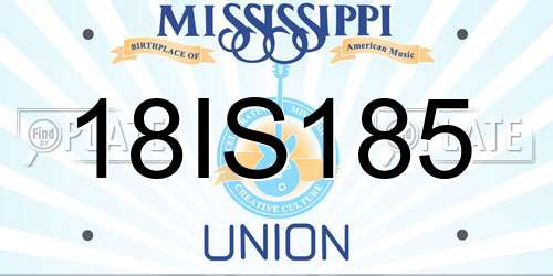 18IS185 Mississippi License Plate
