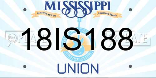 18IS188 Mississippi License Plate