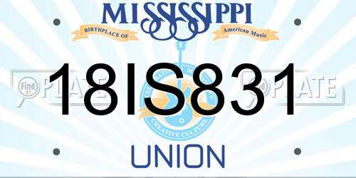 18IS831 Mississippi License Plate