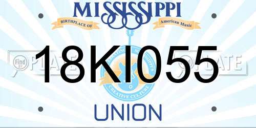 18KI055 Mississippi License Plate