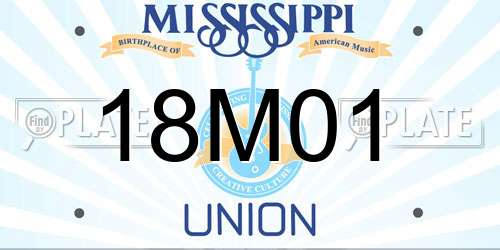 18M01 Mississippi License Plate