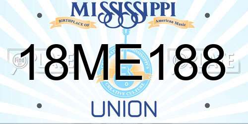18ME188 Mississippi License Plate