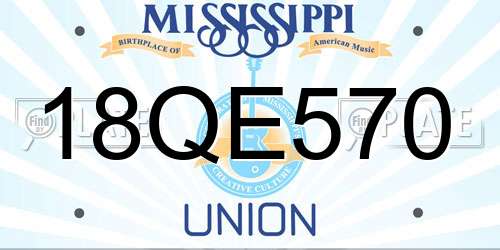 18QE570 Mississippi License Plate