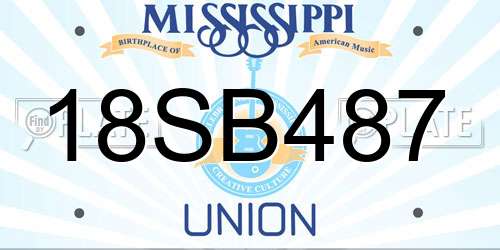 18SB487 Mississippi License Plate
