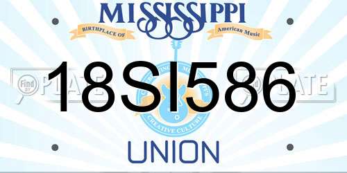 18SI586 Mississippi License Plate