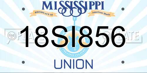 18SI856 Mississippi License Plate