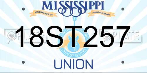 18ST257 Mississippi License Plate