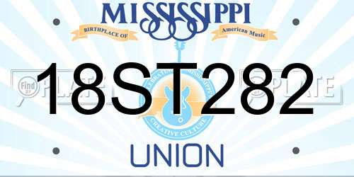 18ST282 Mississippi License Plate
