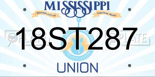 18ST287 Mississippi License Plate