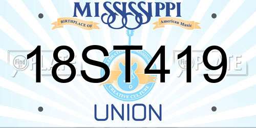 18ST419 Mississippi License Plate