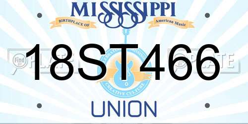 18ST466 Mississippi License Plate