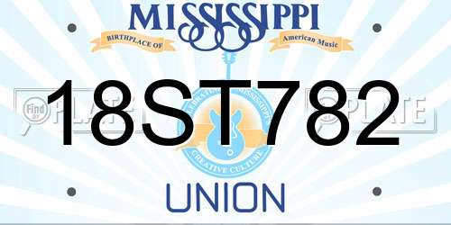 18ST782 Mississippi License Plate