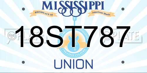 18ST787 Mississippi License Plate