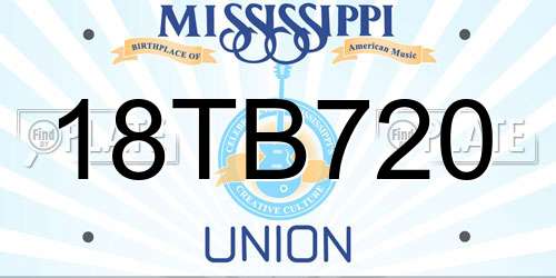 18TB720 Mississippi License Plate