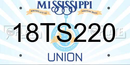 18TS220 Mississippi License Plate