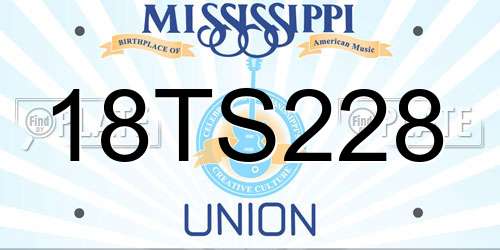 18TS228 Mississippi License Plate