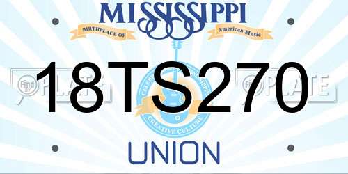 18TS270 Mississippi License Plate
