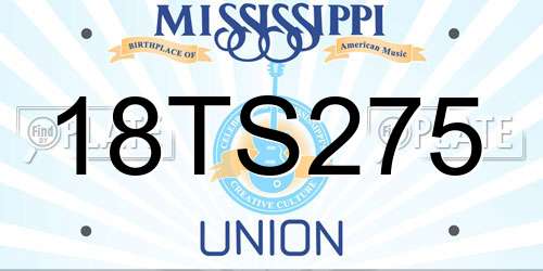 18TS275 Mississippi License Plate