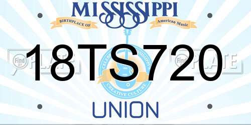 18TS720 Mississippi License Plate
