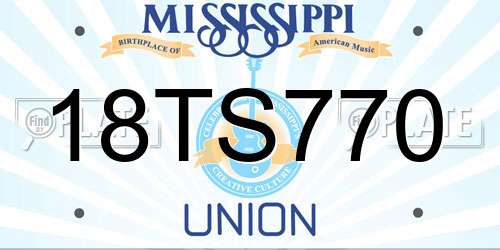 18TS770 Mississippi License Plate