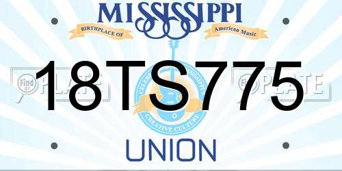 18TS775 Mississippi License Plate