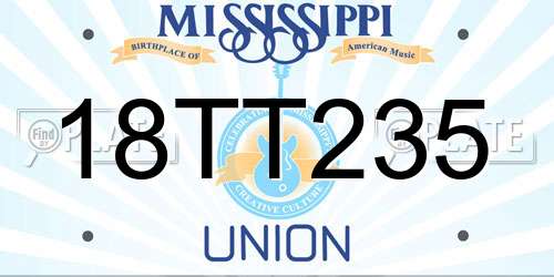18TT235 Mississippi License Plate