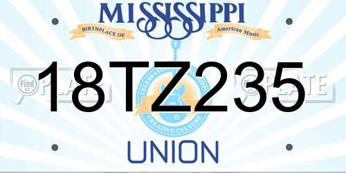 18TZ235 Mississippi License Plate