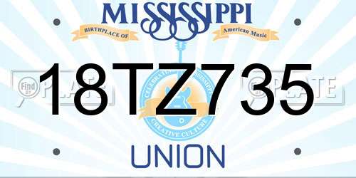 18TZ735 Mississippi License Plate