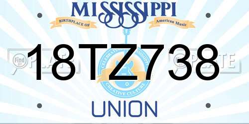 18TZ738 Mississippi License Plate