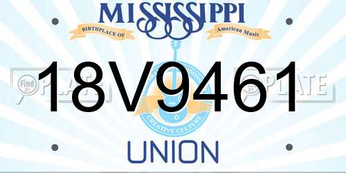 18V9461 Mississippi License Plate