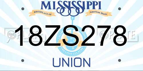 18ZS278 Mississippi License Plate
