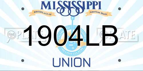 1904LB Mississippi License Plate