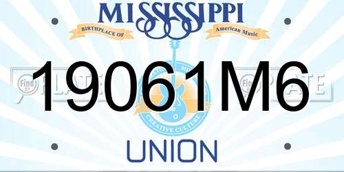 19061M6 Mississippi License Plate