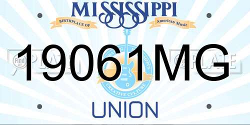 19061MG Mississippi License Plate