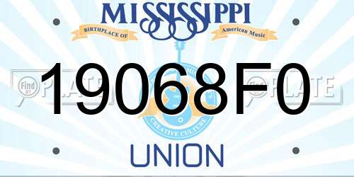 19068F0 Mississippi License Plate