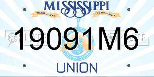 19091M6 Mississippi License Plate
