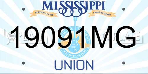 19091MG Mississippi License Plate