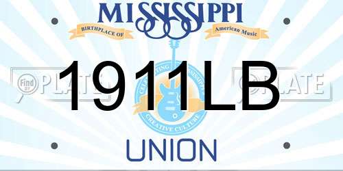 1911LB Mississippi License Plate