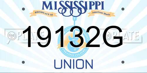 19132G Mississippi License Plate