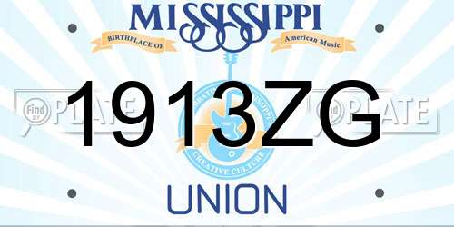 1913ZG Mississippi License Plate